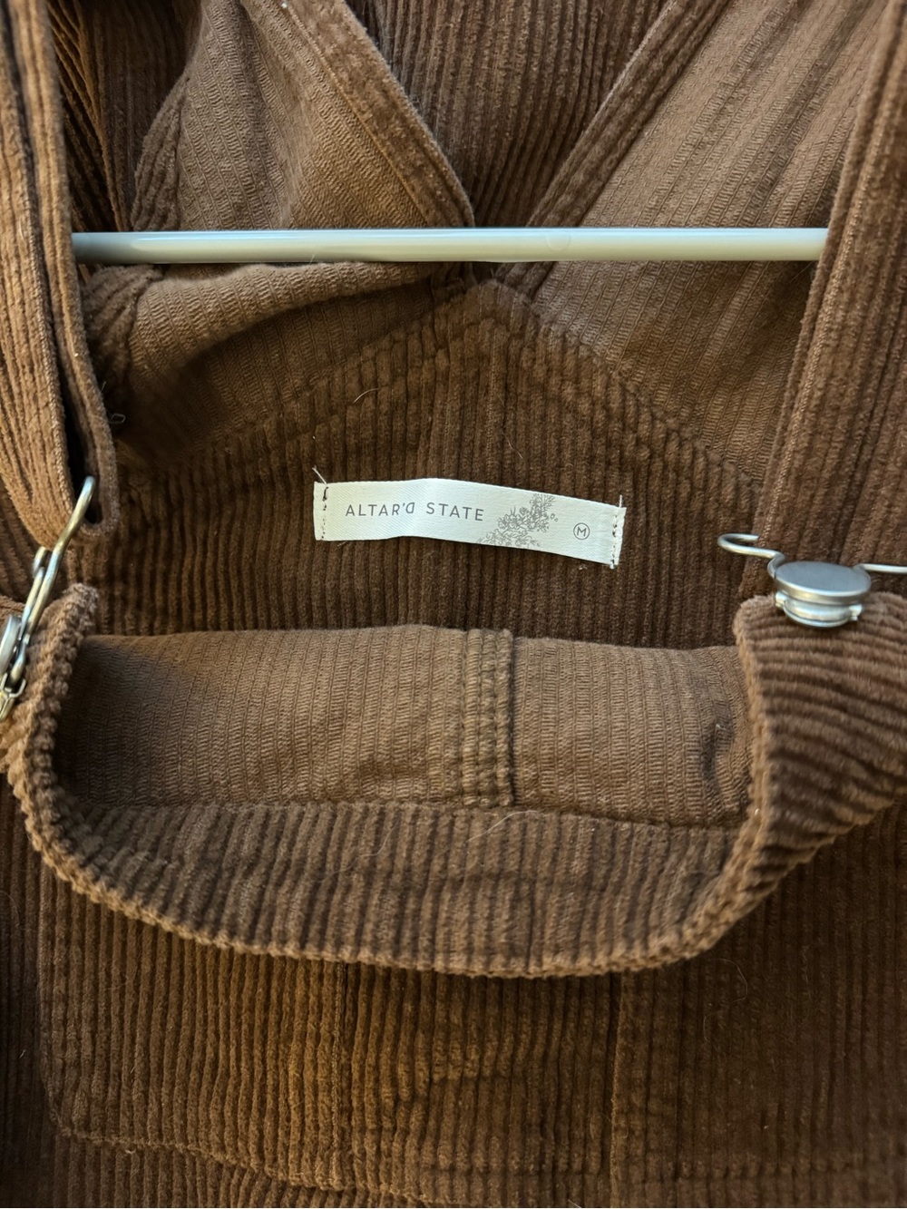 Altar’d State Corduroy Wide-Leg Overalls - Brown - Picture 3 of 3